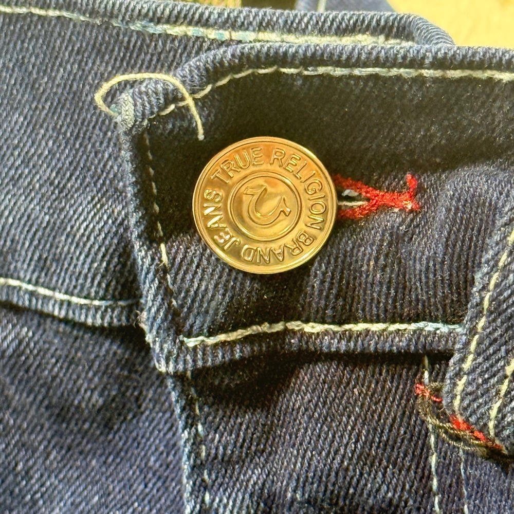 True Religion Rocco Relaxed Skinny Jeans Mens 30 Indigo Blue Denim Stretch - Picture 3 of 16